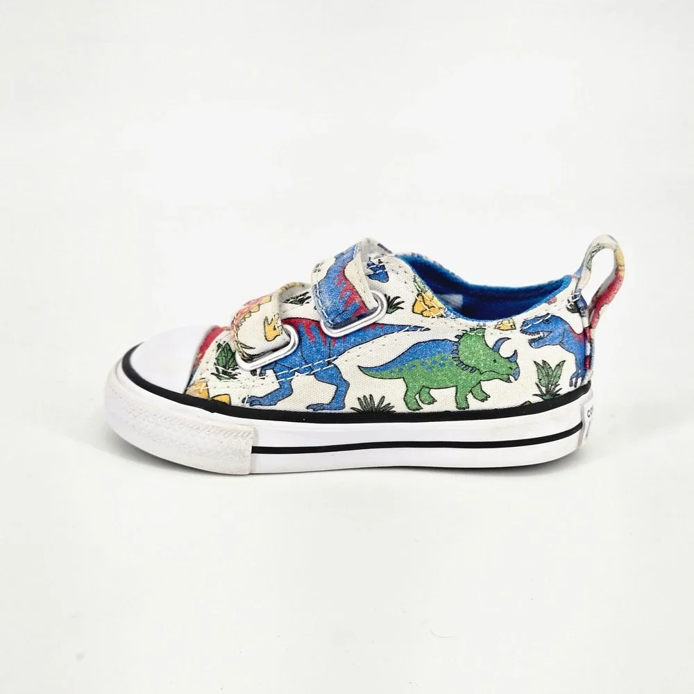 Converse Chuck Taylor All Star 2V Dino's Beach Party Kids Shoes Size 5 Infant